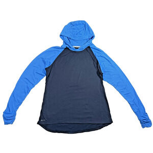 Nike Dri-Fit Running Jacket Men's L Black Blue Hooded Reflective Lightweight